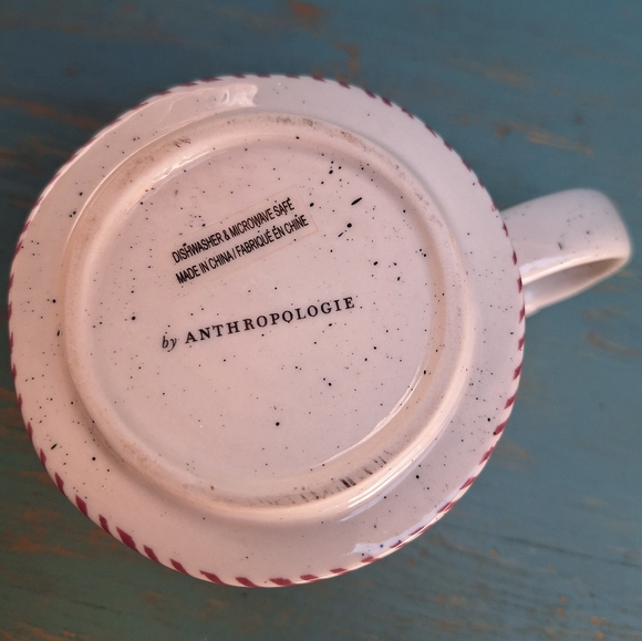 J Mug Anthropologie Coffee Cup Vintage Mugs Pink Ornate Speckled Stone - Picture 10 of 17